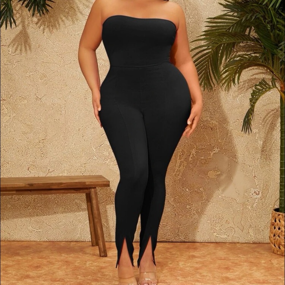 New Inventory Split Hem Backless Tube Unitard - image 4